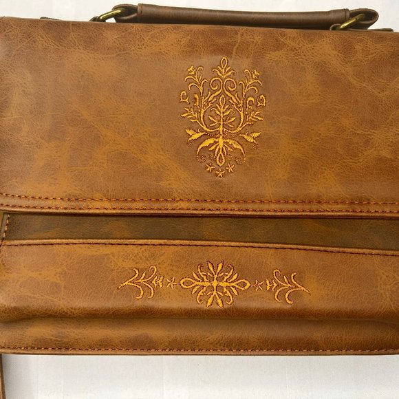 Brown Faux Leather Vintage Bag with Embroidery - Picture 1 of 12